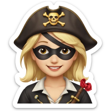 Creates a emoji for pirates girl sticker