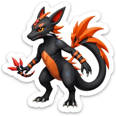 Salandit-Guilmon-Umbreon-Silvally-fusion (full body) sticker