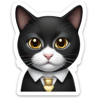 tuxedo cat with white whiskers sticker