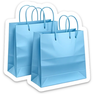 Bundle of Light blue shopping bags sticker