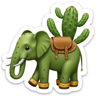 Un elefante con cuerpo de captus y sandalias marrones  sticker