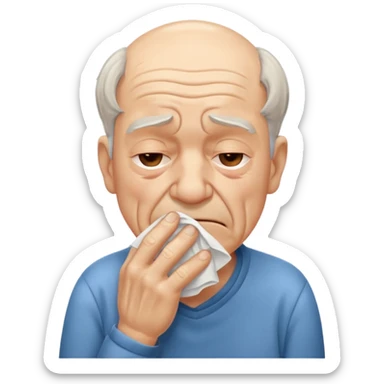 old man sneezing into tisue















 sticker