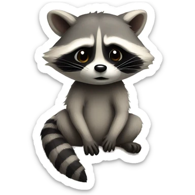 Cute raccoon ask for forgivenessj sticker