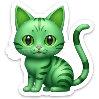 green cat full body sticker