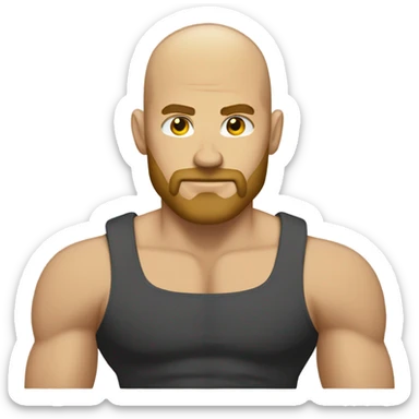 Muscular bald guy with blonde beard sticker