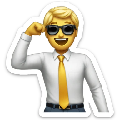 finance bro dabbing sticker