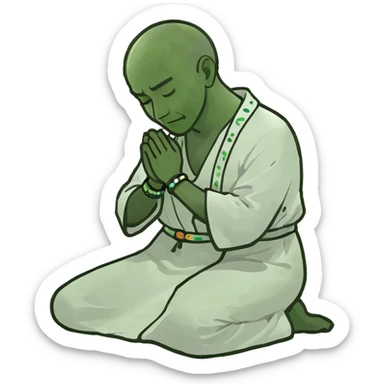 Someone praying on their knees  sticker