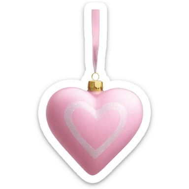 pastel pink heart shaped christmas ornament  sticker