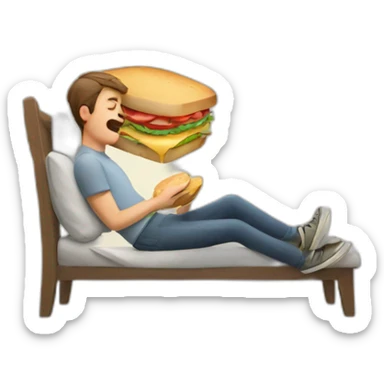 Guy dreaming about a sandwich  sticker