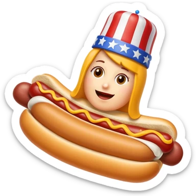 Me as a 4th of July hot dog sticker