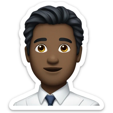 Handsome male, black hair, wearing dark blue suits, white skin, pampadour cut on the side sticker