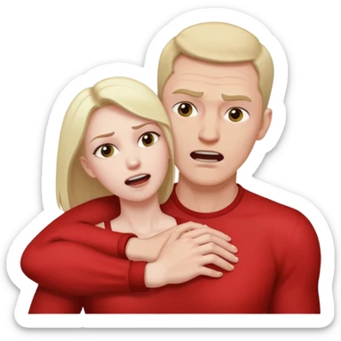 Un homme possessif qui essaye d’attraper le cou de sa femme sticker