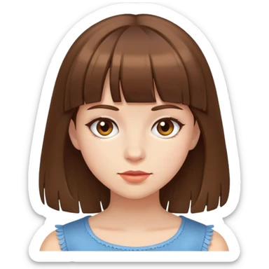 girl with brown hair and fringe sticker