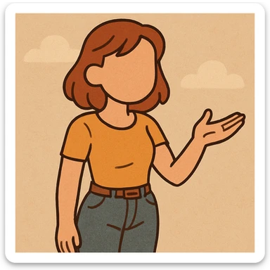 Make the young woman a redhead, keep her gentle posture and faceless, warm color palette with soft and comforting tones. sticker