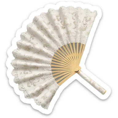 rococo hand fan white sticker