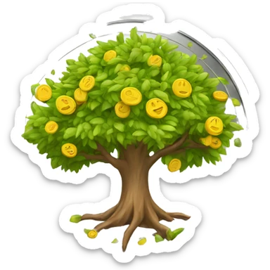 arbol moneda digital sticker