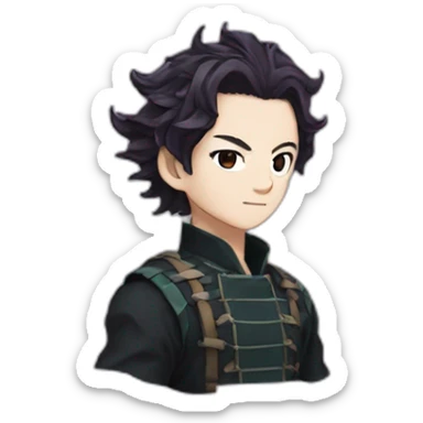 tanjiro kamado demon slayer sticker