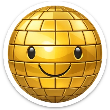 disco ball emojk gold sticker