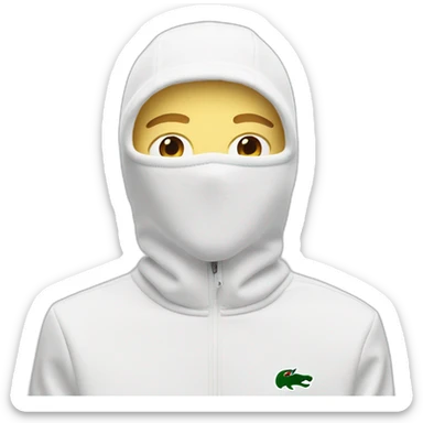 white boy lacoste balaclava with lacoste sticker