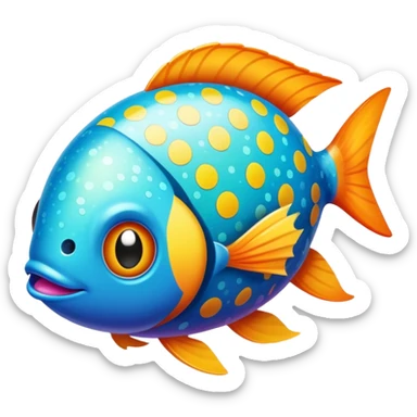 A hybrid creature that is half fish and half Easter egg sticker