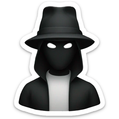 Black hat hacker with code background sticker