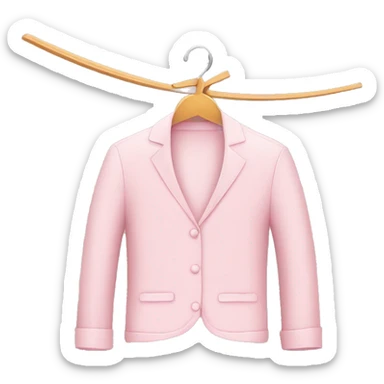 Light pink clothes, hanger with bow sticker