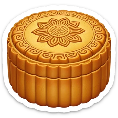 Chinese mooncake with traditional pattern on top, Chinese pastry sticker