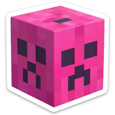 pink Minecraft block icon sticker