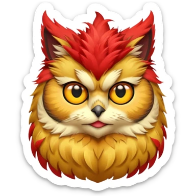 Buho gato defradado de amarillo y mR sticker