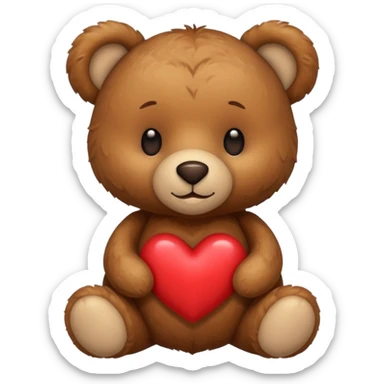 Teddy with heart on top sticker