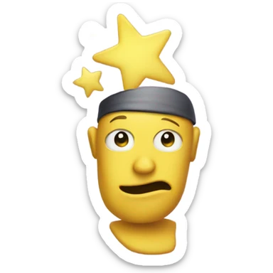 yellow face emoji with stars instead of eyes sticker