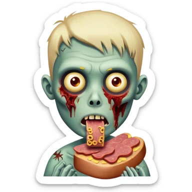 zombie 🧟‍♂️ boy eating SPAM MEAT EMOJI  sticker