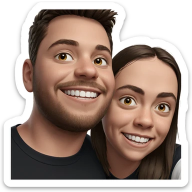 two boys smiling together sticker