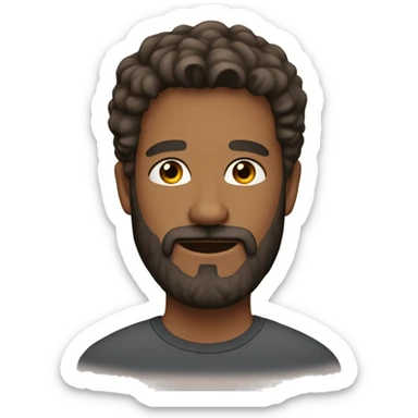 Men with beard & mid length hair, oval fave  sticker