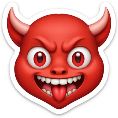Devil's face? With heart-shaped eyes. An open, drooling mouth. sticker