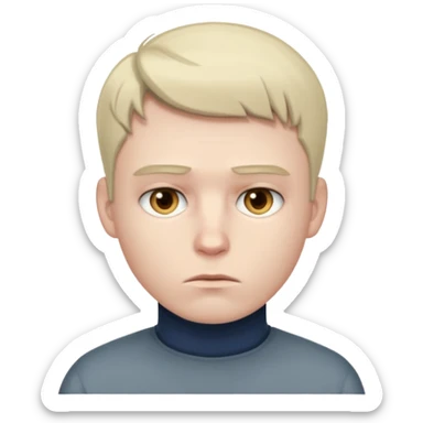 Create a realistic portrait of Gus with cold stare, clean haircut & neat appearance. sticker