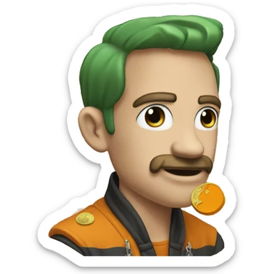 Modify 🤑 with bitcoin logo and color for the tongue sticker