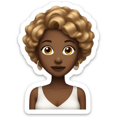 glamorous black girl with light brown hair sticker