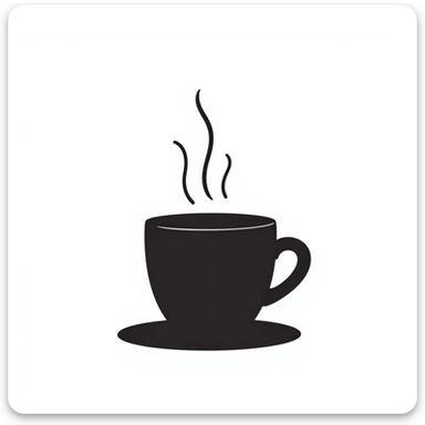 hand-drawn doodle of a coffee cup with steam sticker