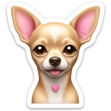beige chihuahua with pink nose  sticker