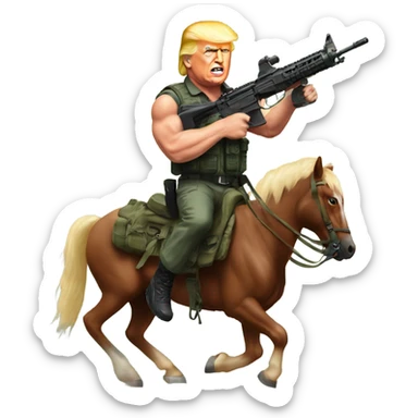 President Trump as rambo sticker