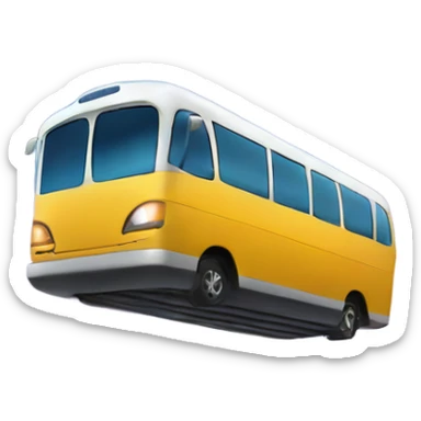 Flying bus in galaxy around the sky  sticker