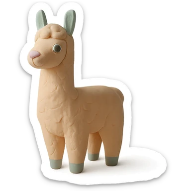 llama in claymation style with pastel colors sticker