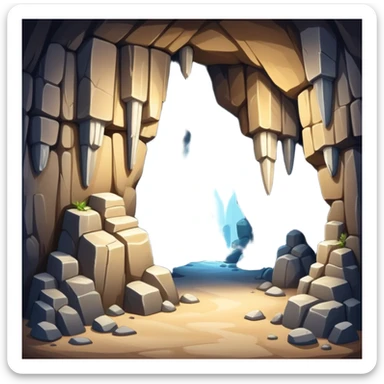 generate realistic detailed cave inside view sticker