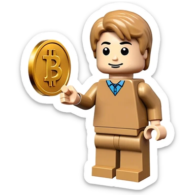lego homme bitcoin sticker