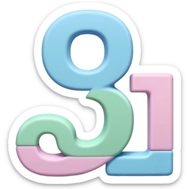Numbers 1, 2, 3 in pastel colors (pink, blue, green), Pixar-style 3D, hand-drawn texture, soft shadow, transparent background sticker