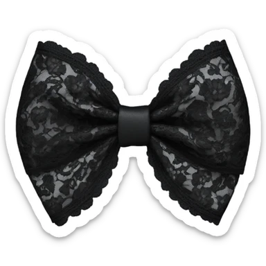 black lace bow with black lace sticker