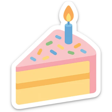 slice of funfetti birthday cake sticker