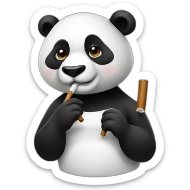 Panda smoking cigar sticker