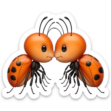 Two little bug cute, Kiss, message "Te amo mi bichin" sticker